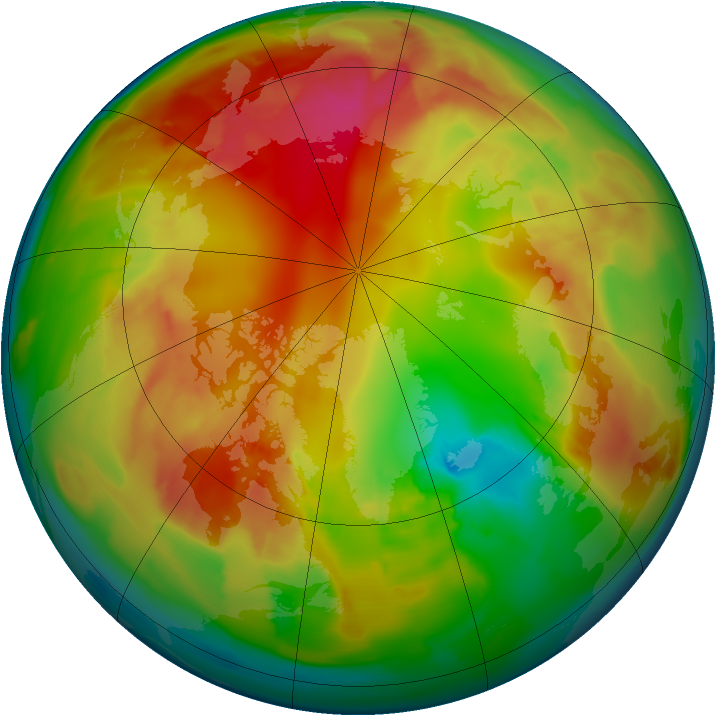 Arctic ozone map for 06 February 2012